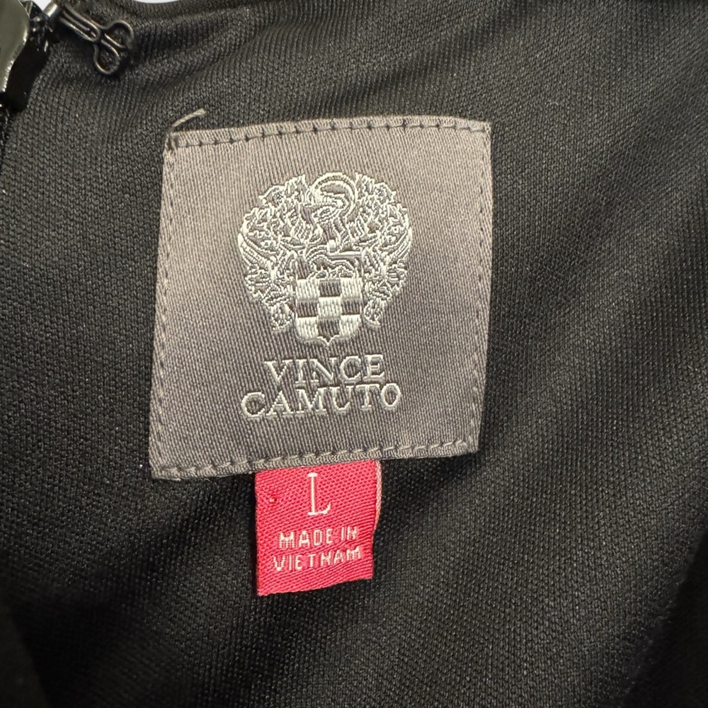 VINCE CAMUTO Cowl Neck Wide-Leg Jersey Jumpsuit, Large, Black - Picture 12 of 12